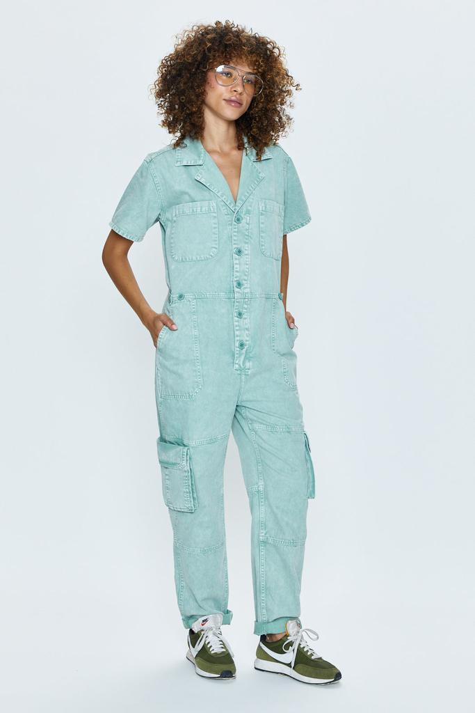 Pistola Denim Grover Cargo Jumpsuit - Aloe Snow