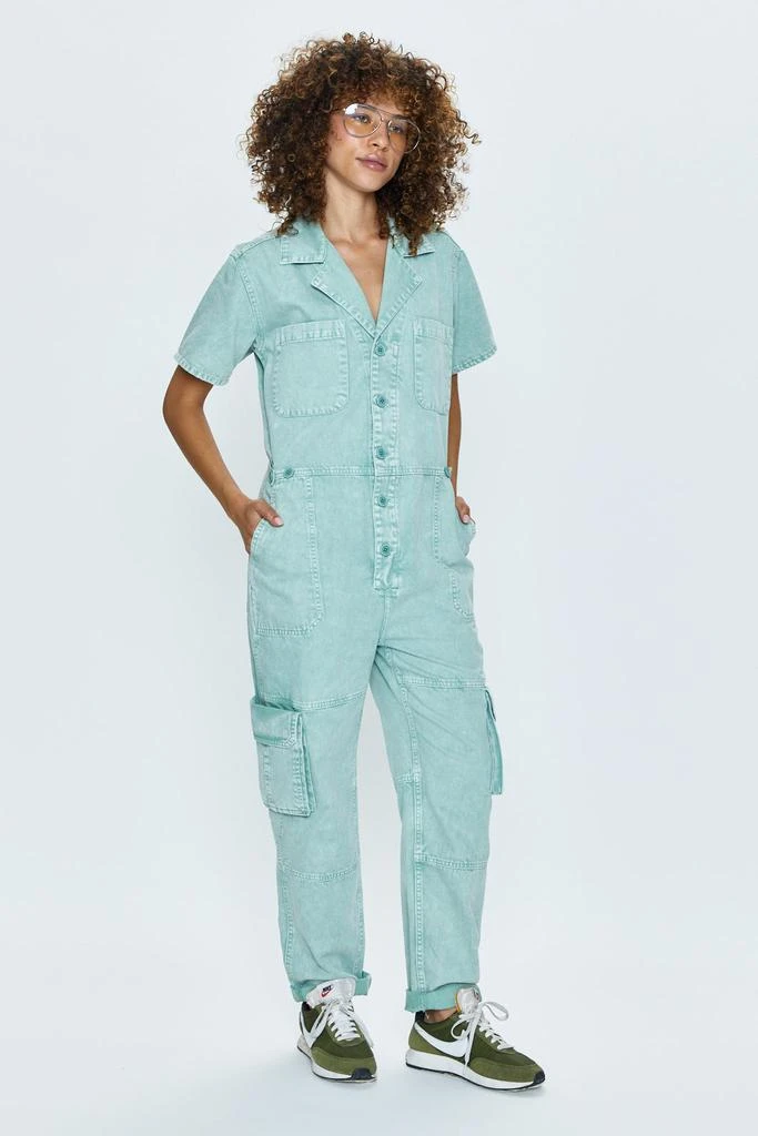 Pistola Denim Grover Cargo Jumpsuit - Aloe Snow 2