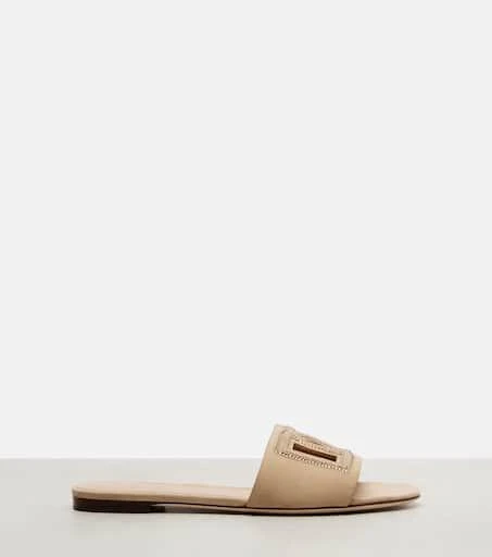 Dolce 
Gabbana DG crystal-embellished suede slides 4
