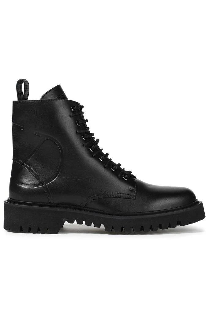 Valentino Embossed leather combat boots 1