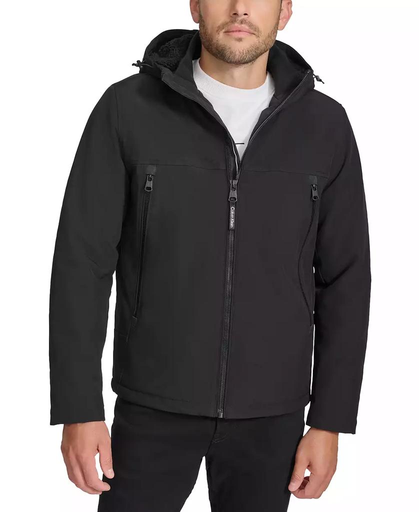 Calvin klein men's soft shell open bottom jacket on sale