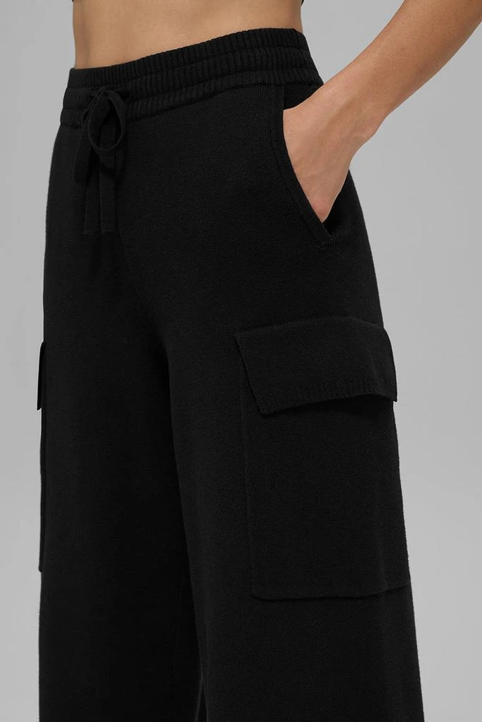 Alo Scholar Knit High-Waist Cargo Pant - Black 4