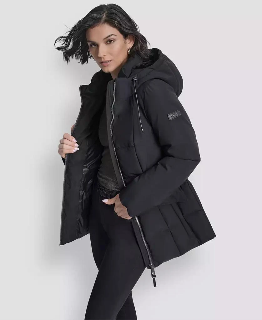DKNY Women
s Belted Hooded Puffer Coat 4