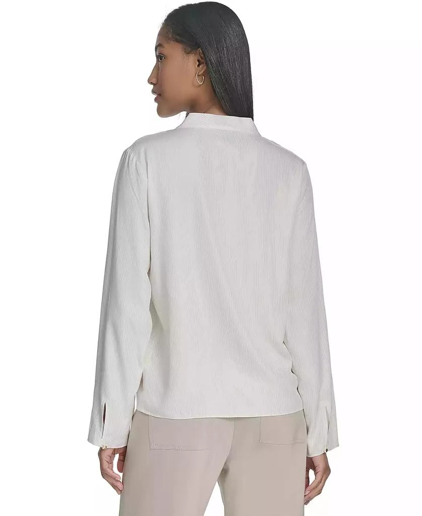 HALSTON Women's Banded V-Neck Long-Sleeve Blouse 3