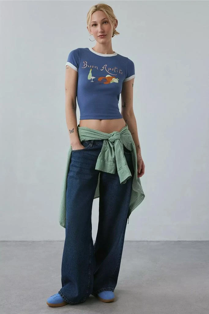BDG BDG Too Perfect Buen Apetito Graphic Ringer Baby Tee 2