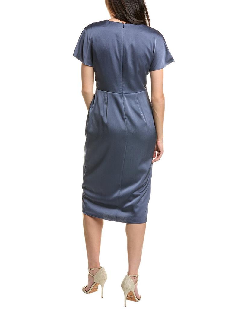 Aidan Mattox Crepe Back Satin Midi Dress