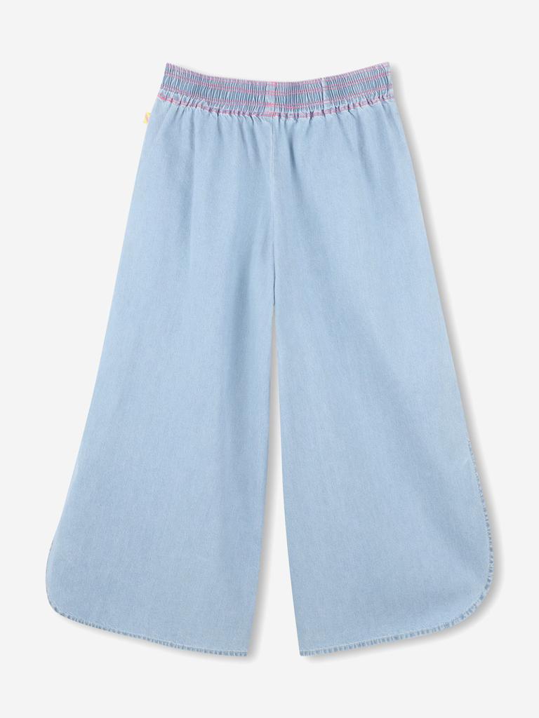 Billieblush Girls Embroidered Denim Trousers in Blue
