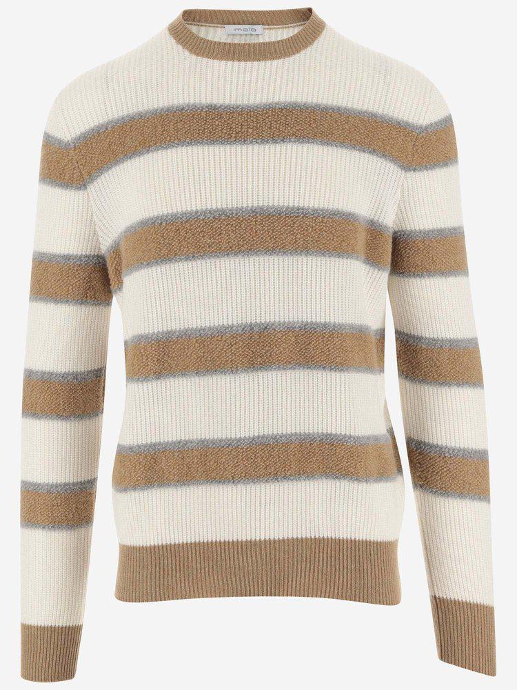 MALO Malo Striped Crew Neck Sweater