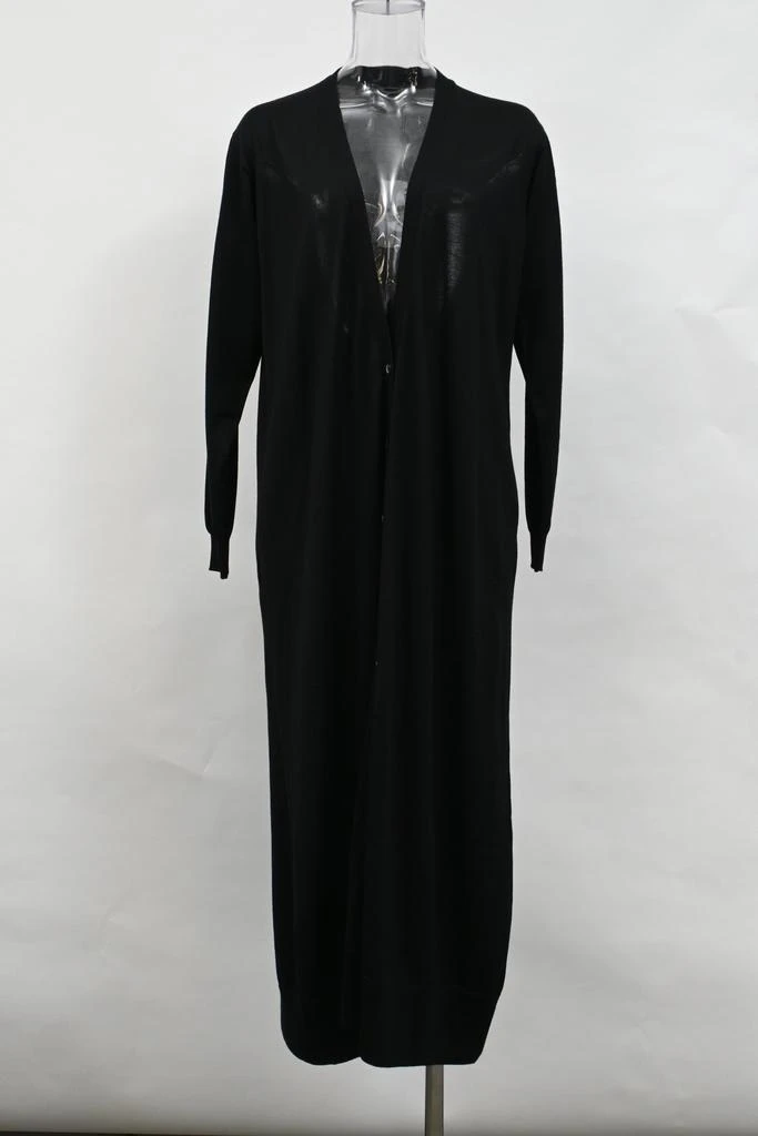 Salvatore Ferragamo Ferragamo V-neck Long Cardigan in Black Virgin Wool 6