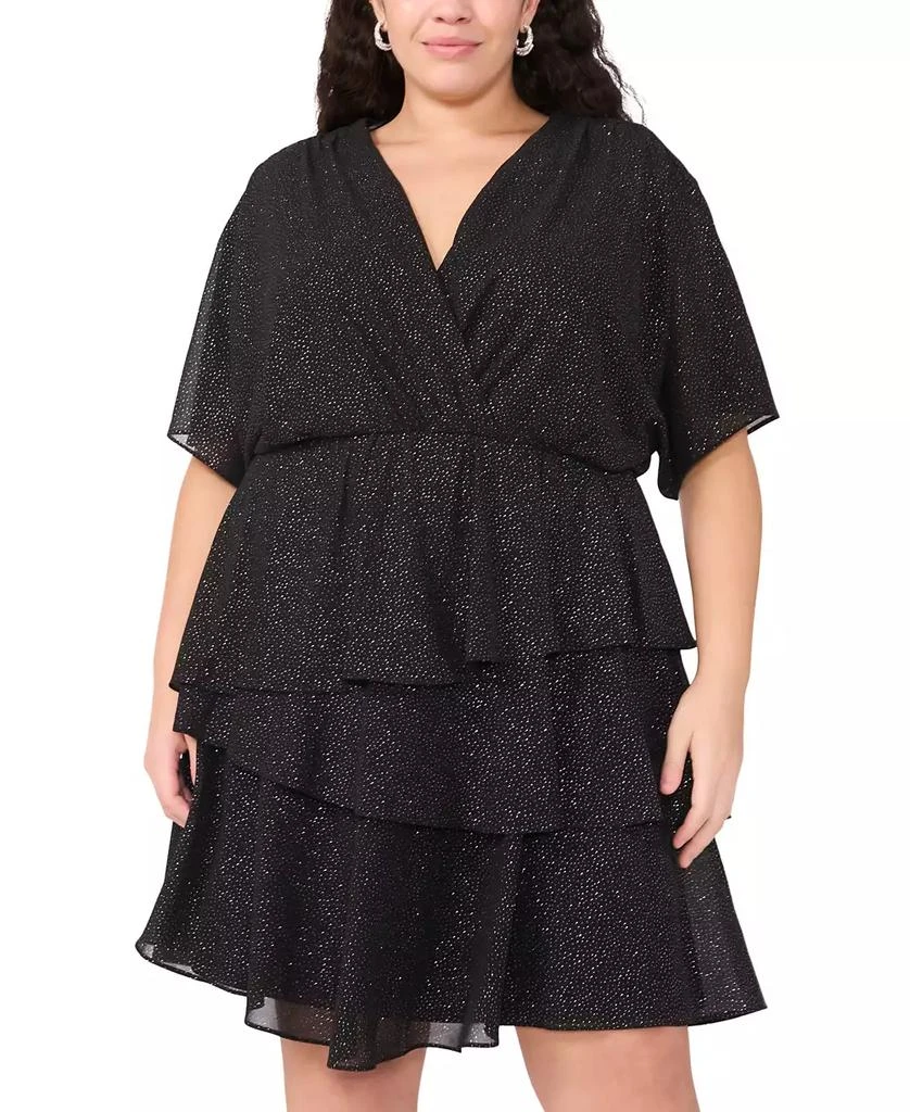 MSK Plus Size Glitter Chiffon Fit & Flare Dress 2
