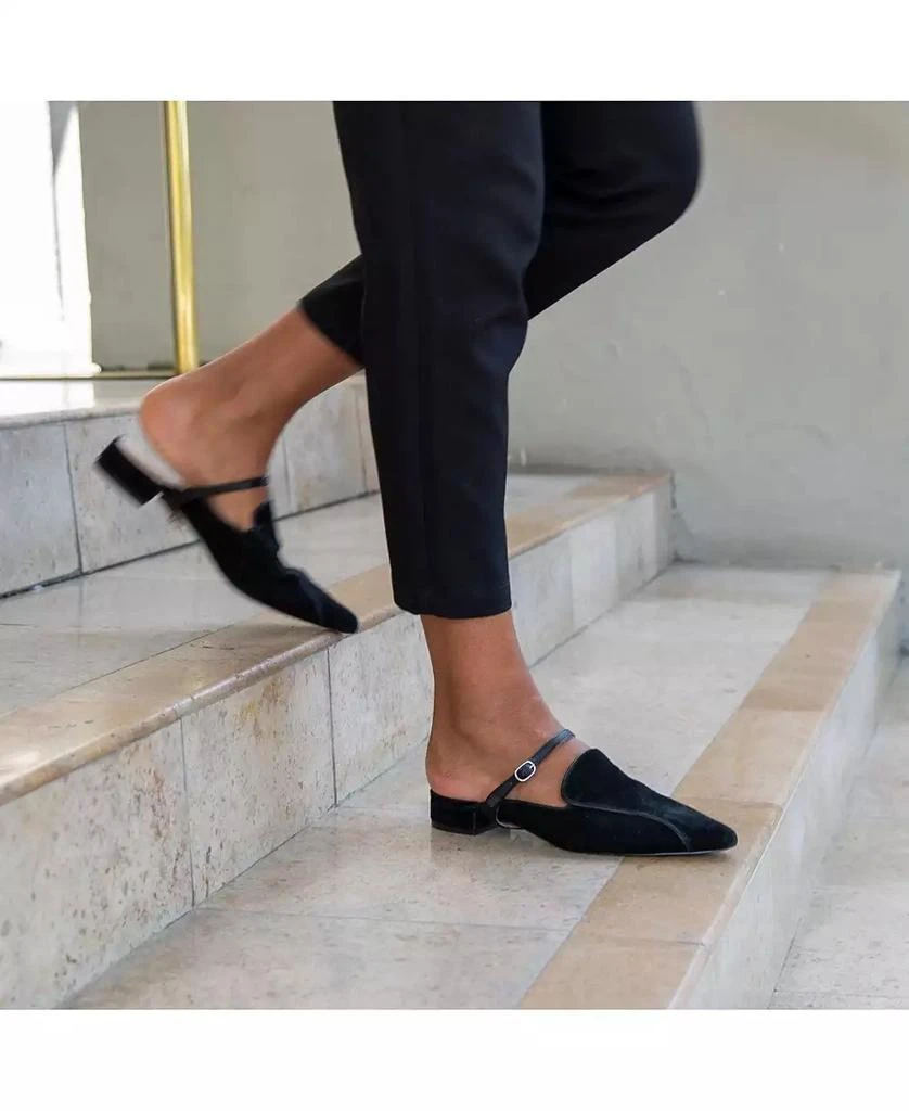 Alterre Women
s Black Suede Twiggy Customizable Pointed Loafer Slides 2