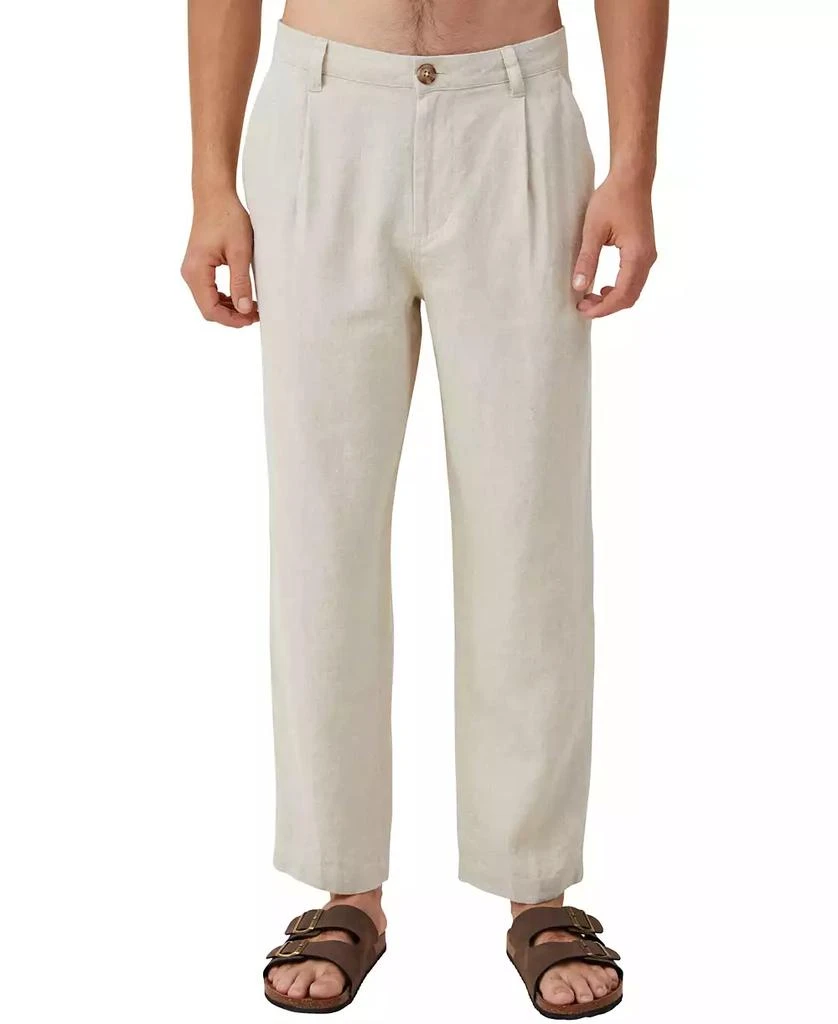 Cotton On Men's Linen Pleat Pants 1