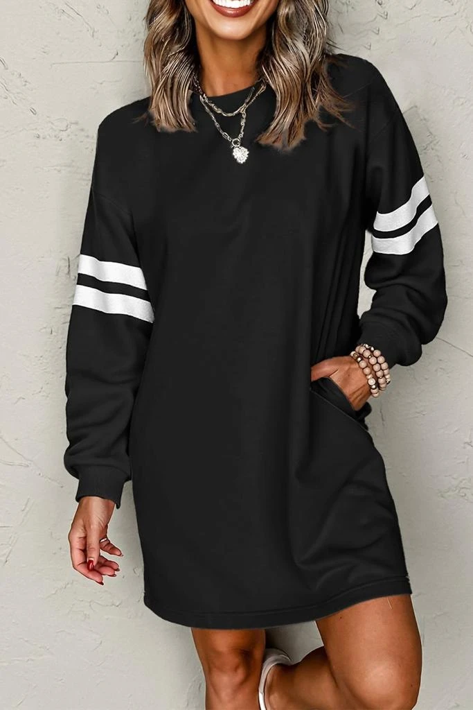 white christmas dresses Oversized Sweatshirt Dress In Grey With Pockets – Love main image 0