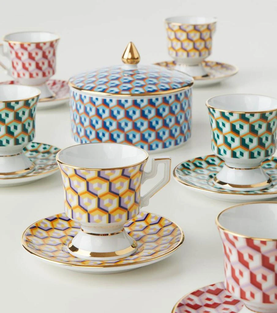 LA DOUBLE J Cubi Giallo set of 2 espresso cups and saucers 4