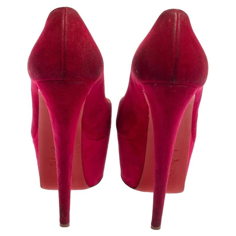 Christian Louboutin Christian Louboutin Pink Suede Daffodile Platform Pumps Size 37 5