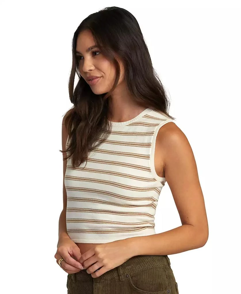 RVCA Juniors' Striped Round-Neck Sleeveless Tank Top 3