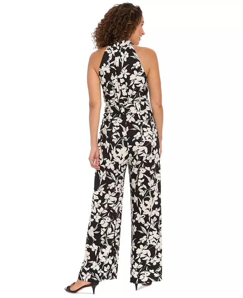 London Times Petite Cross-Neck Tie-Waist Sleeveless Jumpsuit 5