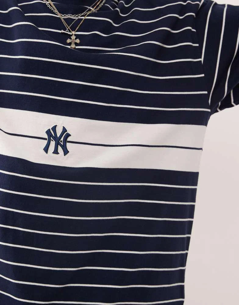 CHAMPION Champion t-shape striped NY logo t-shirt in navy 4