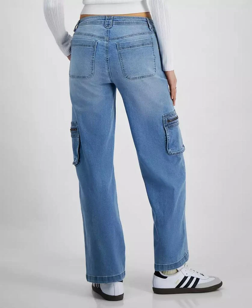 Celebrity Pink Juniors' Mid-Rise Wide-Leg Cargo Jeans 4