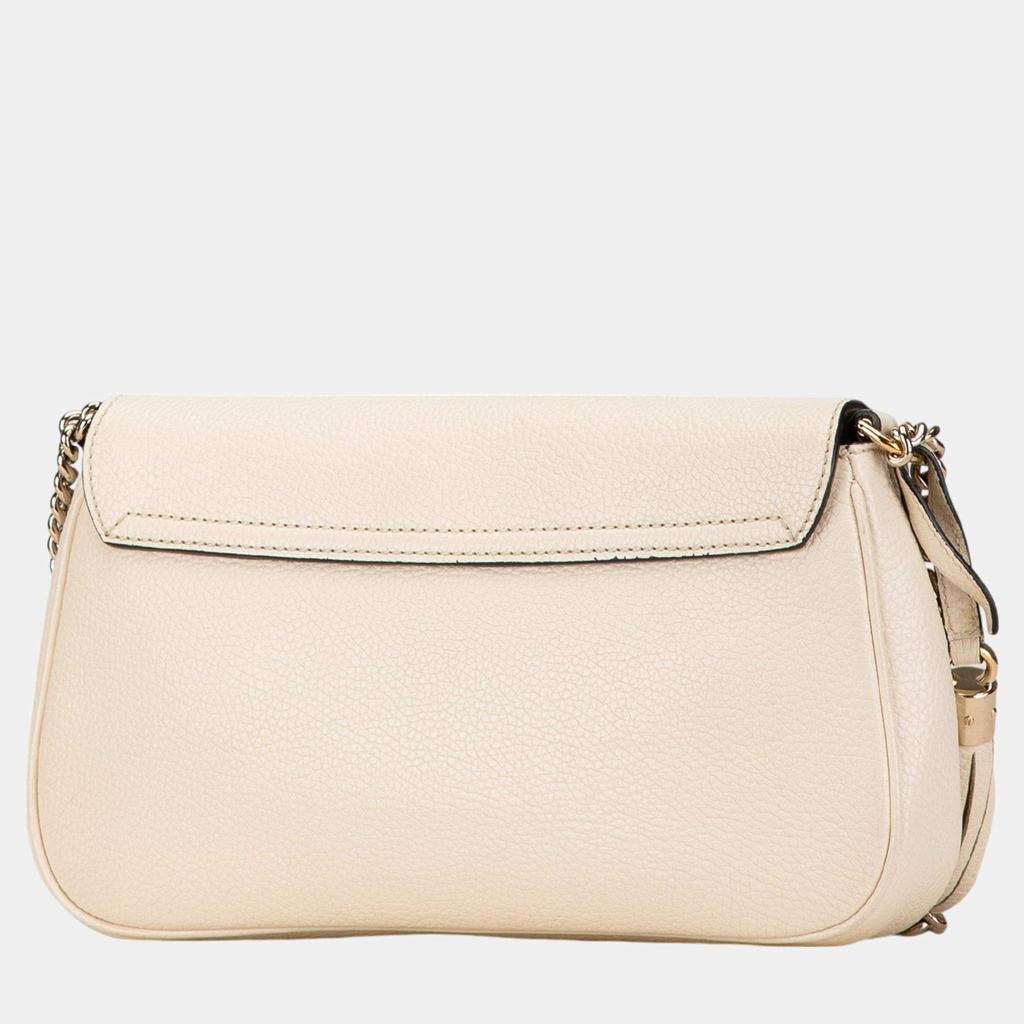 Gucci Gucci White Medium Leather Soho Chain Flap Crossbody