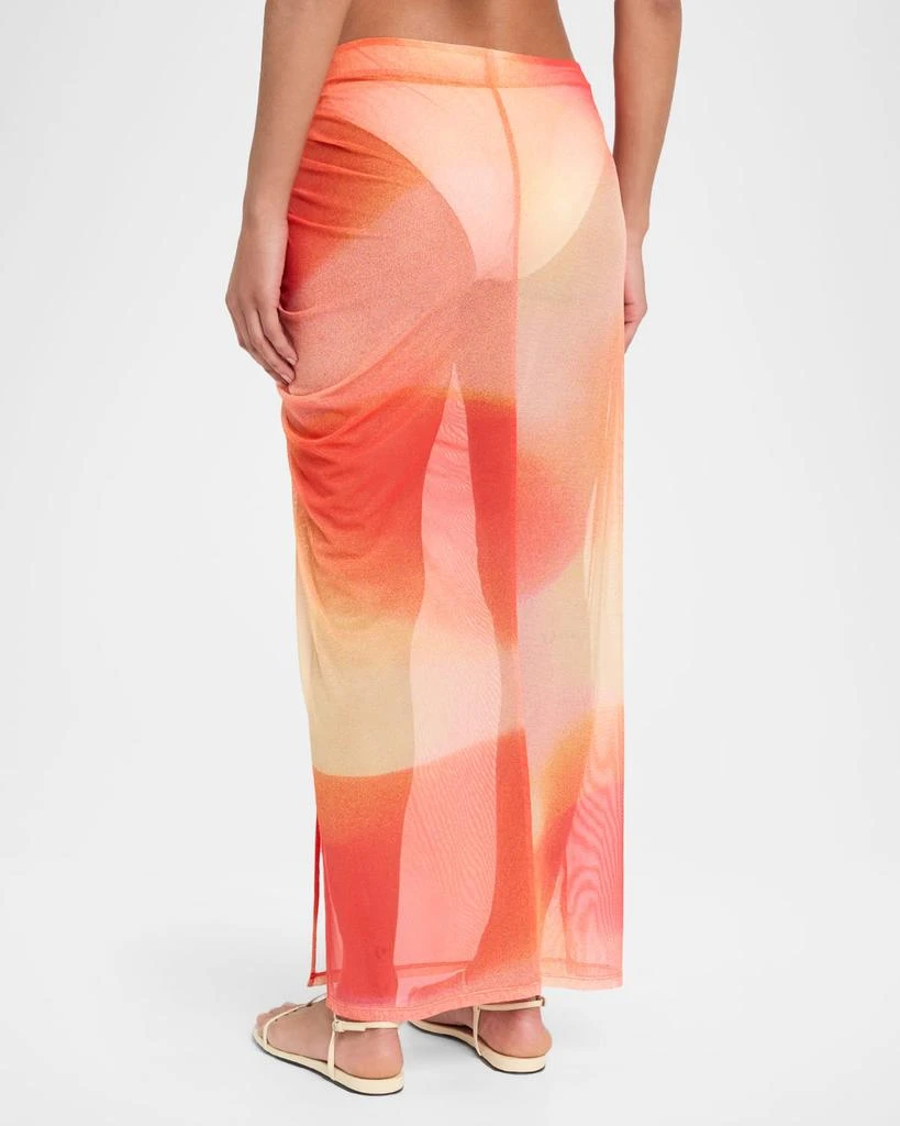 SIMKHAI Kensingten Printed Mesh Coverup Skirt 3