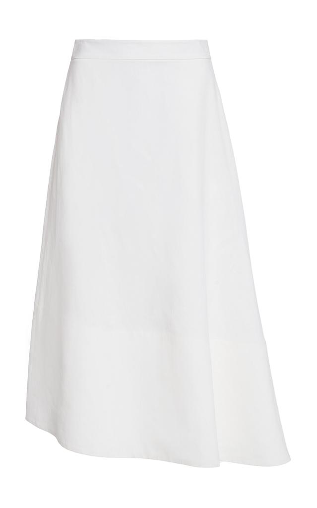Jil Sander Jil Sander - Asymmetric Linen Midi Skirt - White - DE 36 - Moda Operandi