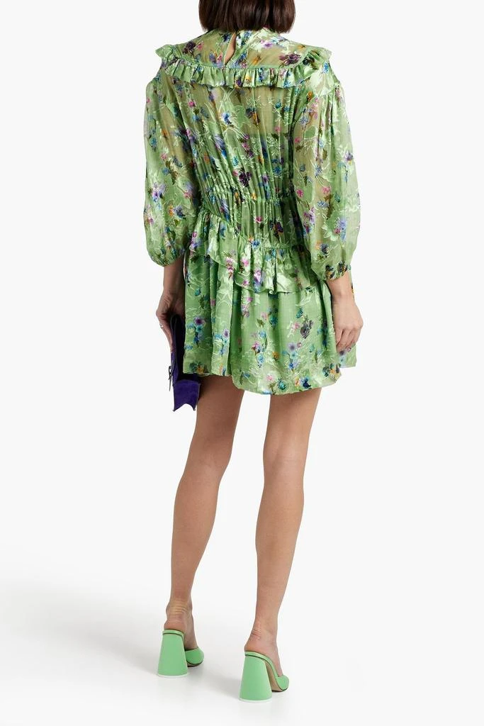 Preen By Thornton Bregazzi Florence ruffled floral-print devoré-chiffon mini dress 3