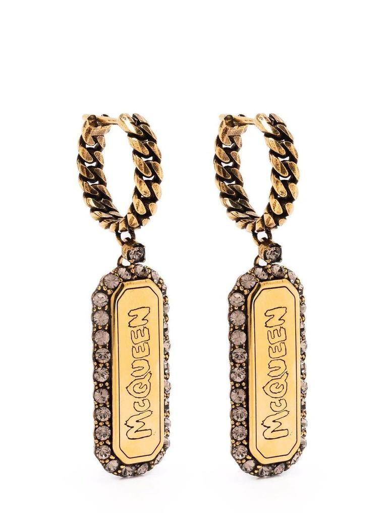 NA Gold Graffiti hoop Earrings
