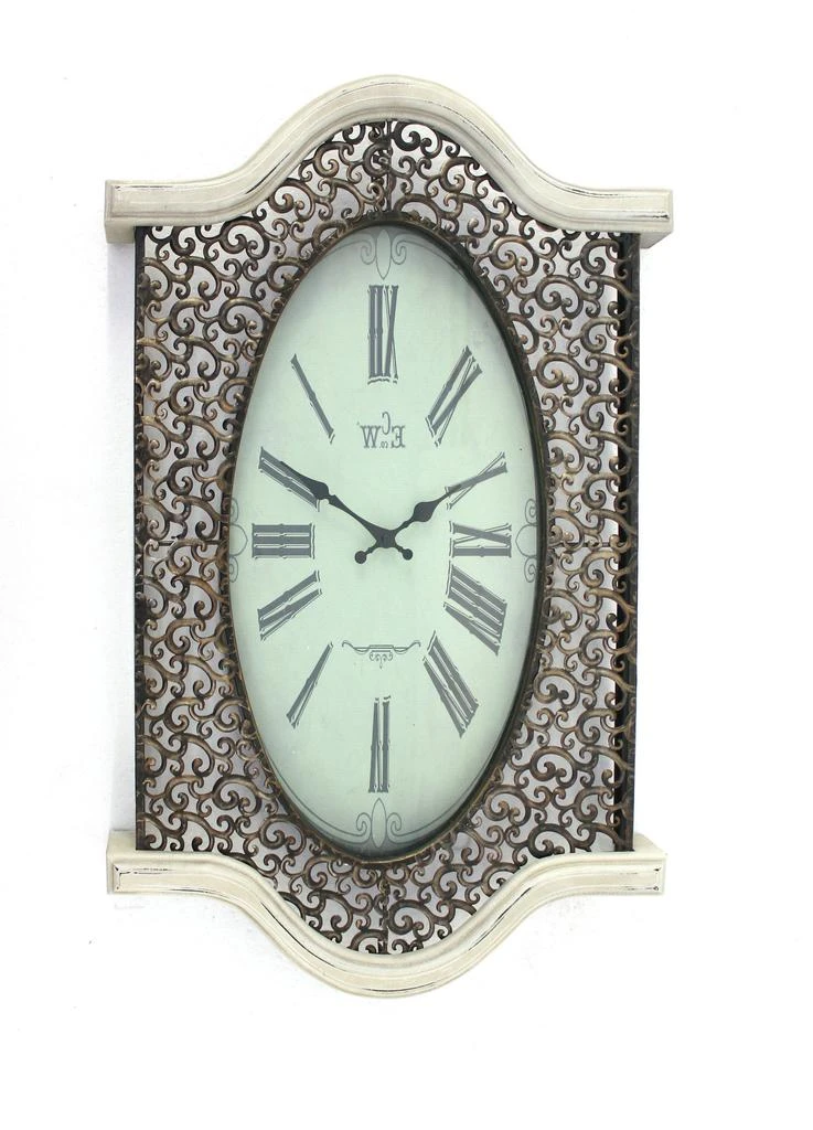 Homezia 20" Novelty White Glass Analog Wall Clock 1