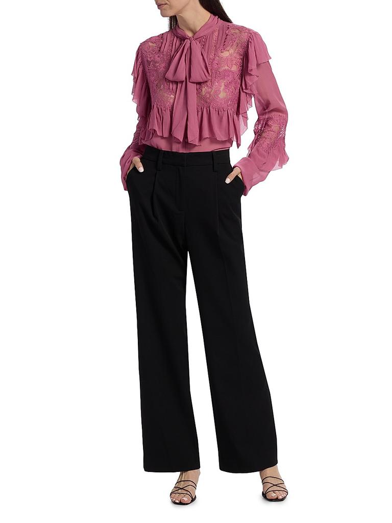 LOVESHACKFANCY Farah Ruffled Chiffon Top