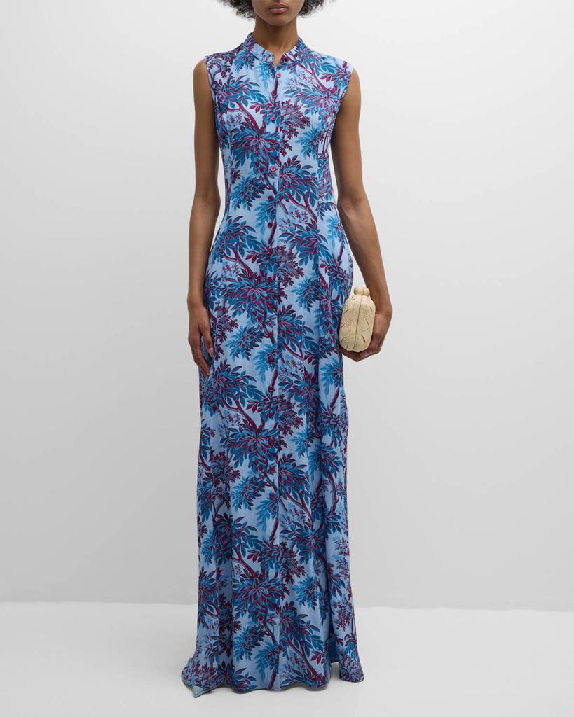 Evi Grintela Carine Sleeveless Botanical-Print Maxi Dress