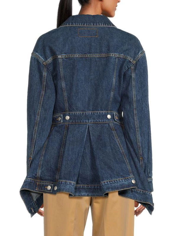 Alexander McQueen Washed Peplum Denim Jacket 2
