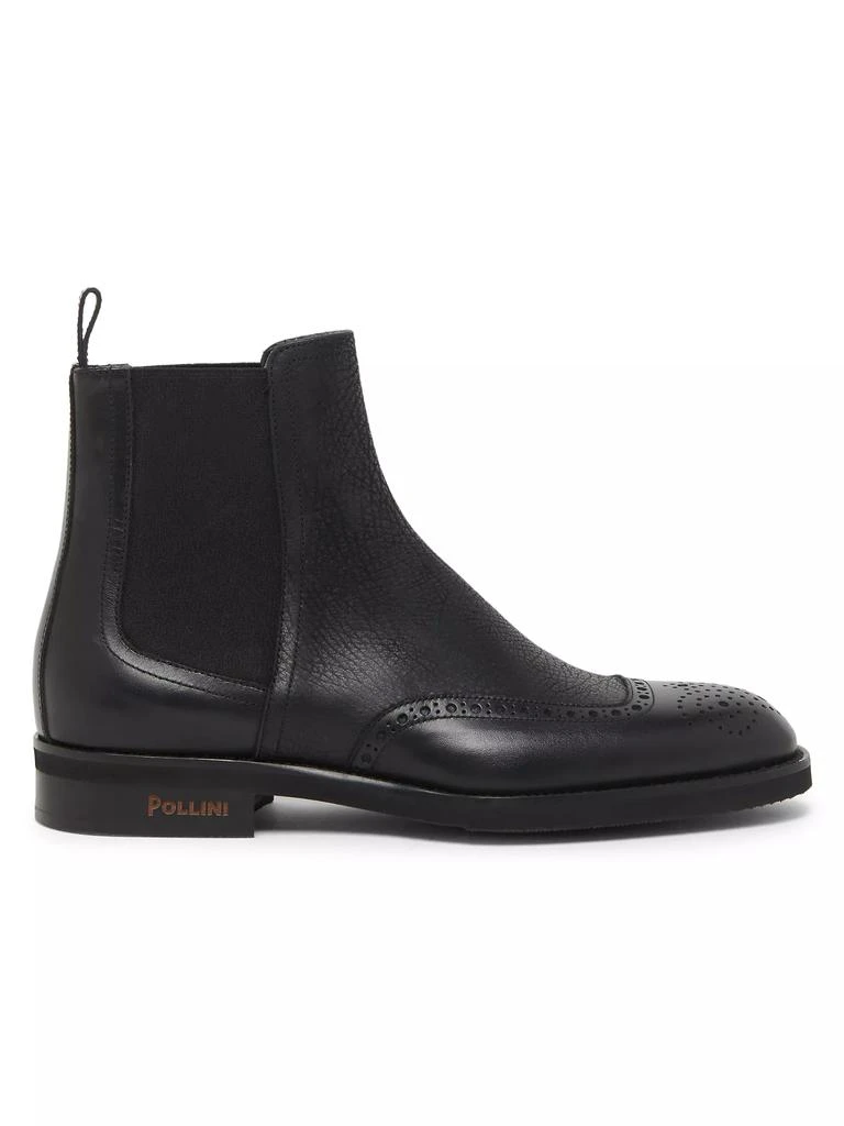 POLLINI Perforated Leather Ankle Boots 1