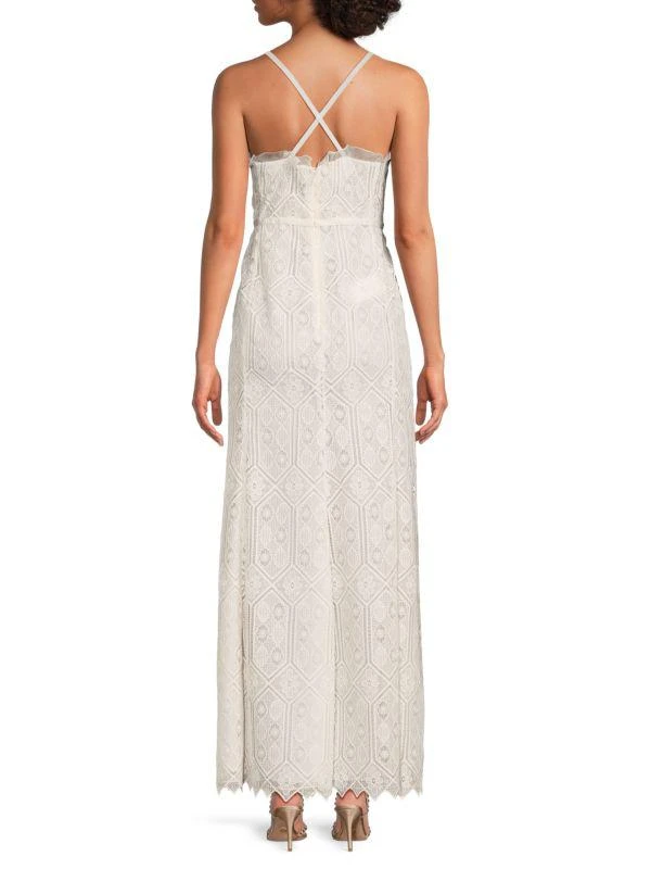 Giambattista Valli Medallion Crochet Ruffled Gown 2