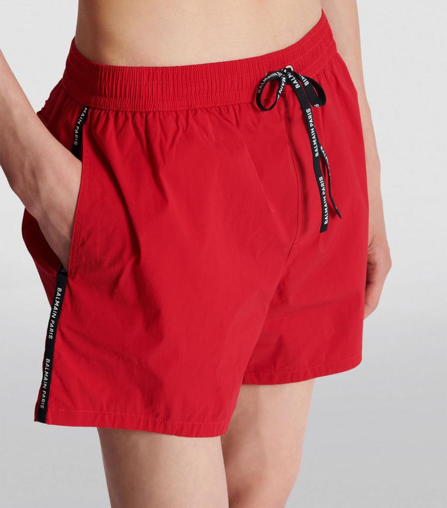 【関税&送料込】Balmain Shorts Cotton shorts with flocked Balmain Paris logo - Men | BALMAIN