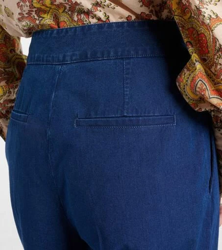 Valentino High-rise pleated wide-leg jeans 6