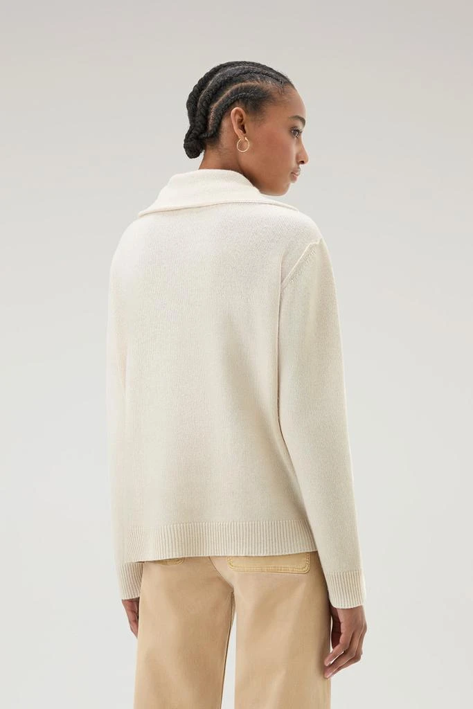 WOOLRICH Half-Zip Sweater in Wool Blend - Women - White 3