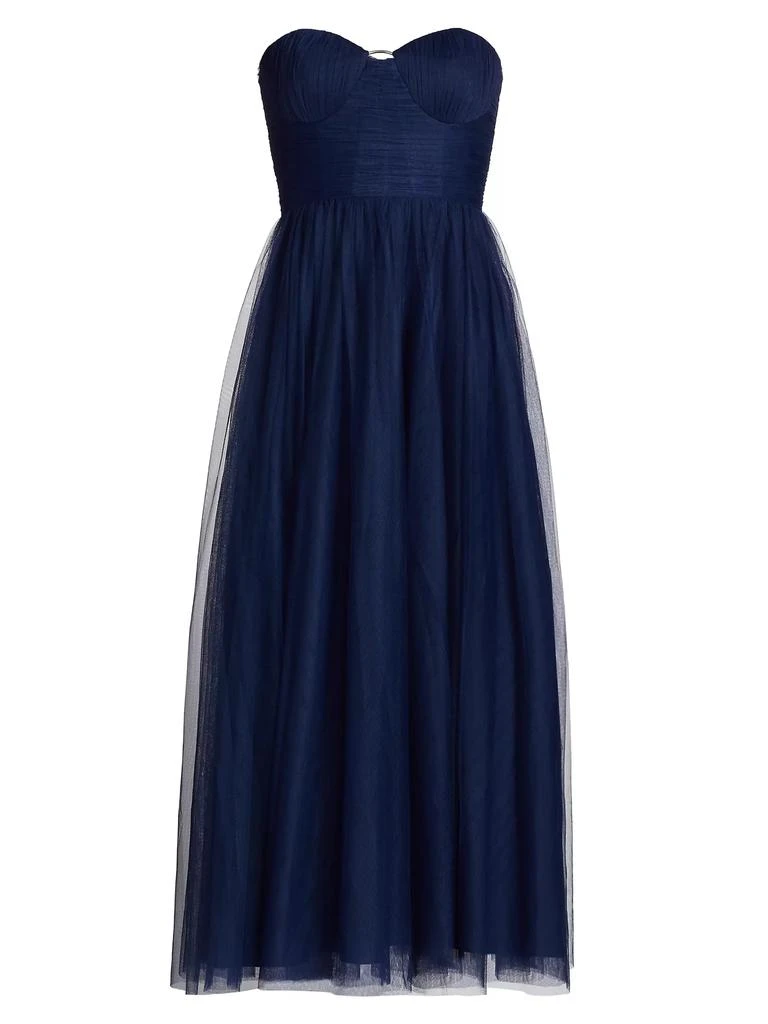 Monique Lhuillier Liane Tulle Strapless Cocktail Dress 1