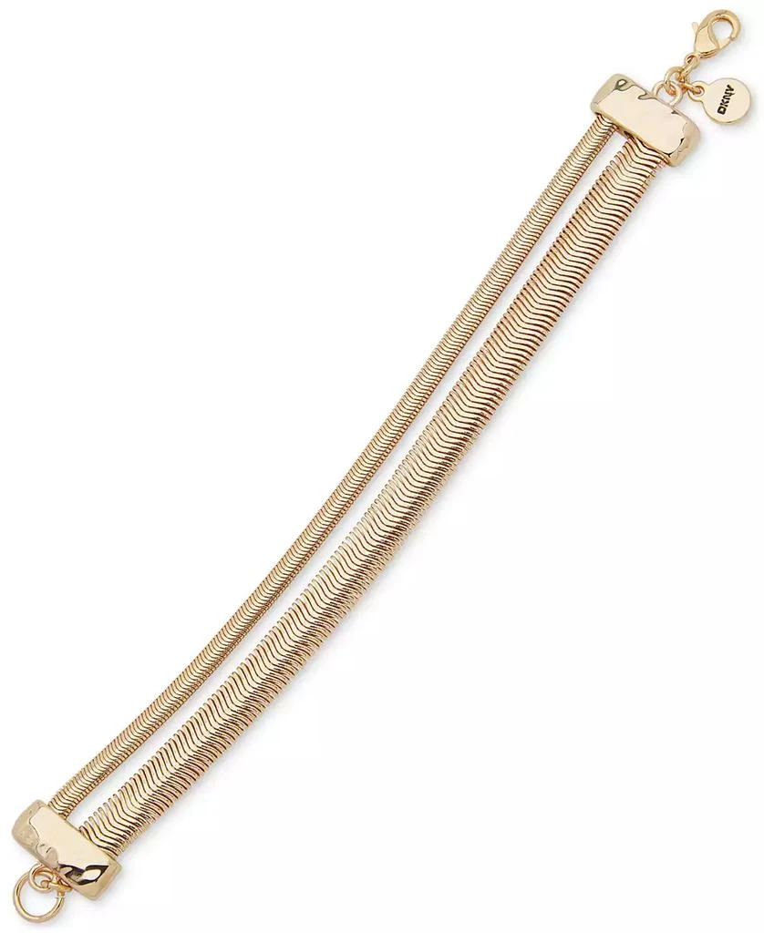 DKNY Gold-Tone Polished Double Snake Chain Flex Bracelet 1