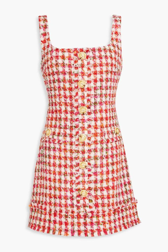 Cara Cara Evora fringed gingham tweed mini dress 1