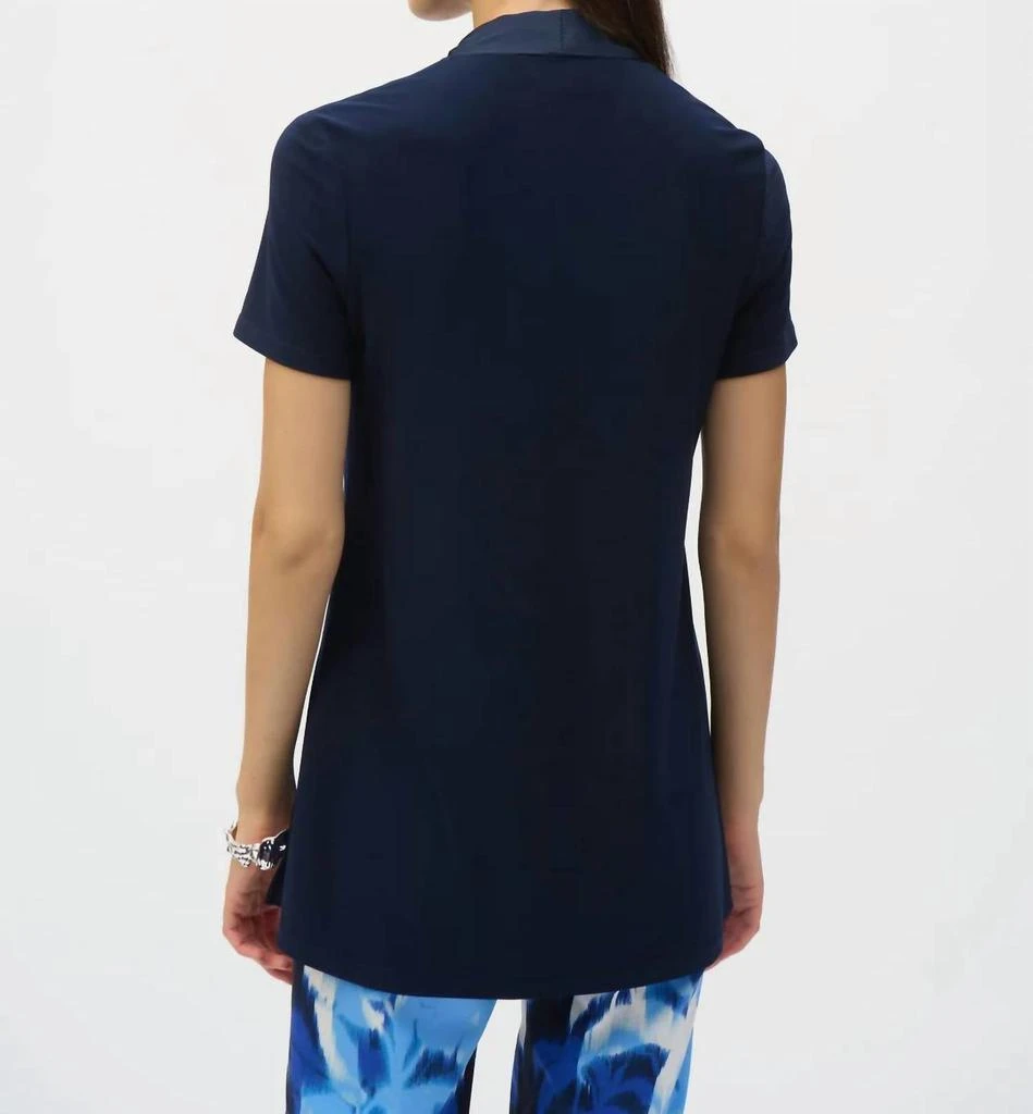 JOSEPH RIBKOFF Joseph Ribkoff - Satin Scarf Short Sleeve Top 3
