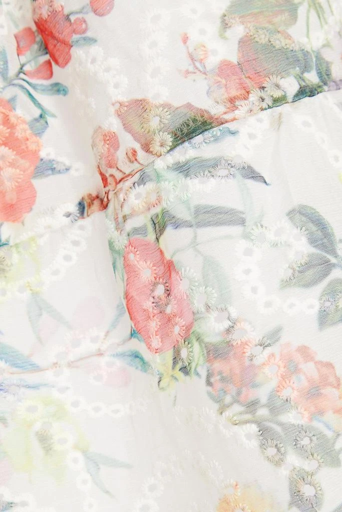 Alice + Olivia Rowa floral-print broderie anglaise chiffon blouse 4