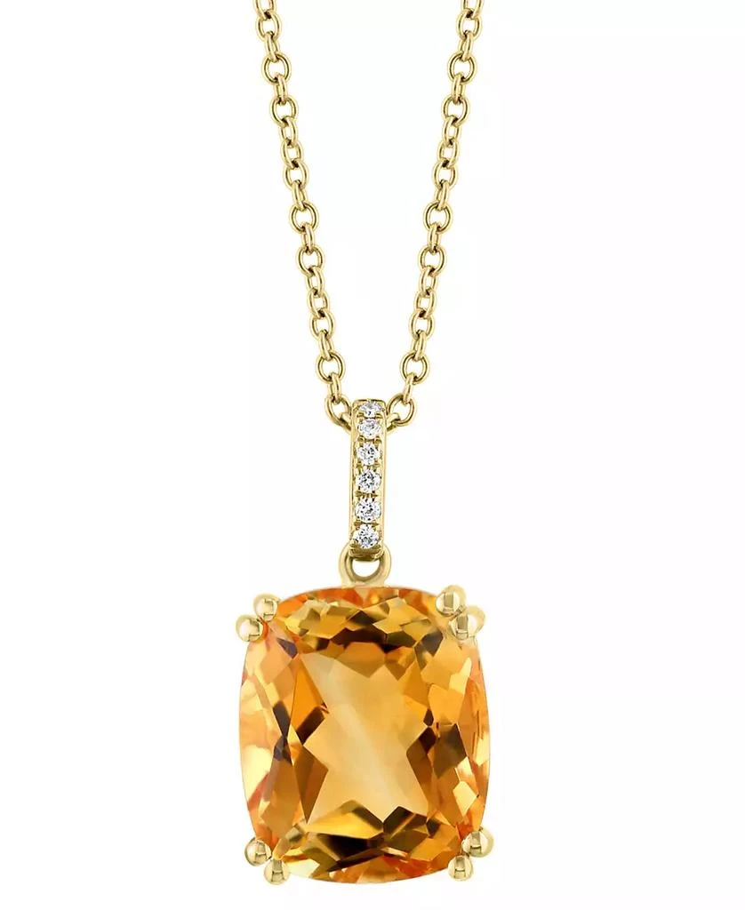 Effy EFFY® Citrine (5-1/2 ct. t.w.) & Diamond Accent 18" Pendant Necklace in 14k Gold 4
