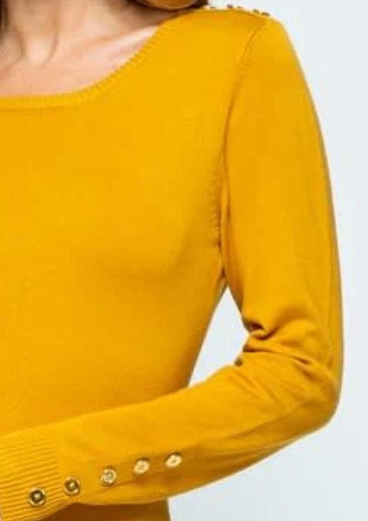 CIELO Cielo - Button Shoulder & Sleeve Sweater