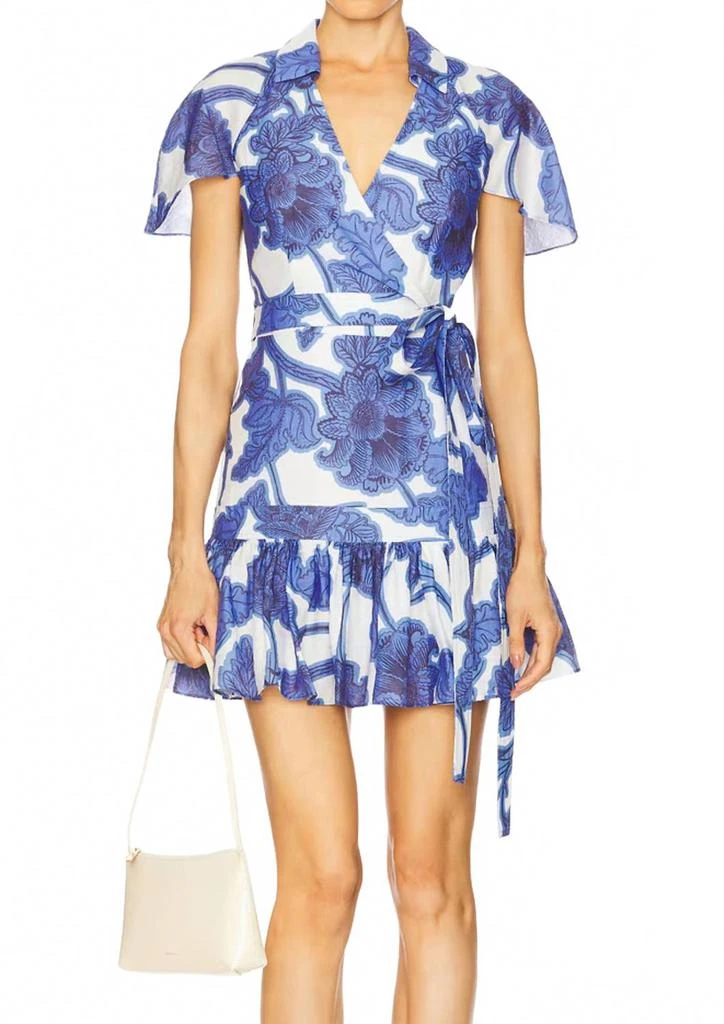 alexis blue mini dress Square Neckline Mini Dress