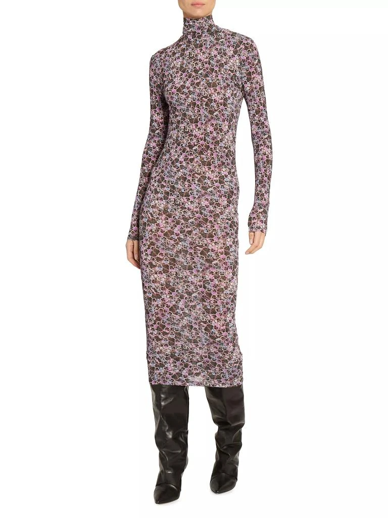 Isabel Marant Vanessa Floral Jersey Turtleneck Dress 2