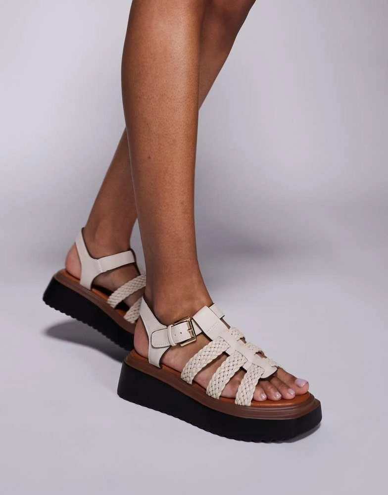 River Island River Island flatform sandal in ecru 1