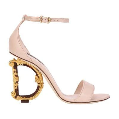 Dolce & Gabbana Nappa leather sandals with baroque D & G heel 1