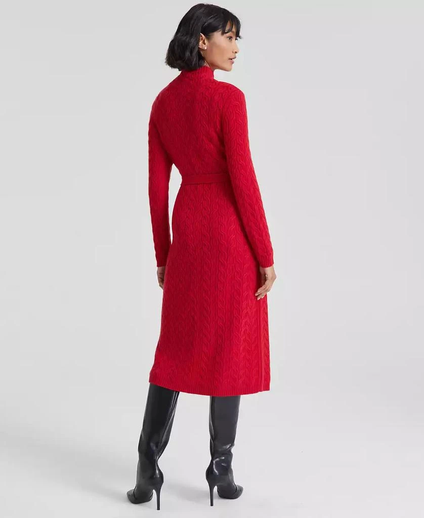 Charter Club Women's Cashmere Cable-Knit Mock Neck Midi Dress, Created for Macy's 2