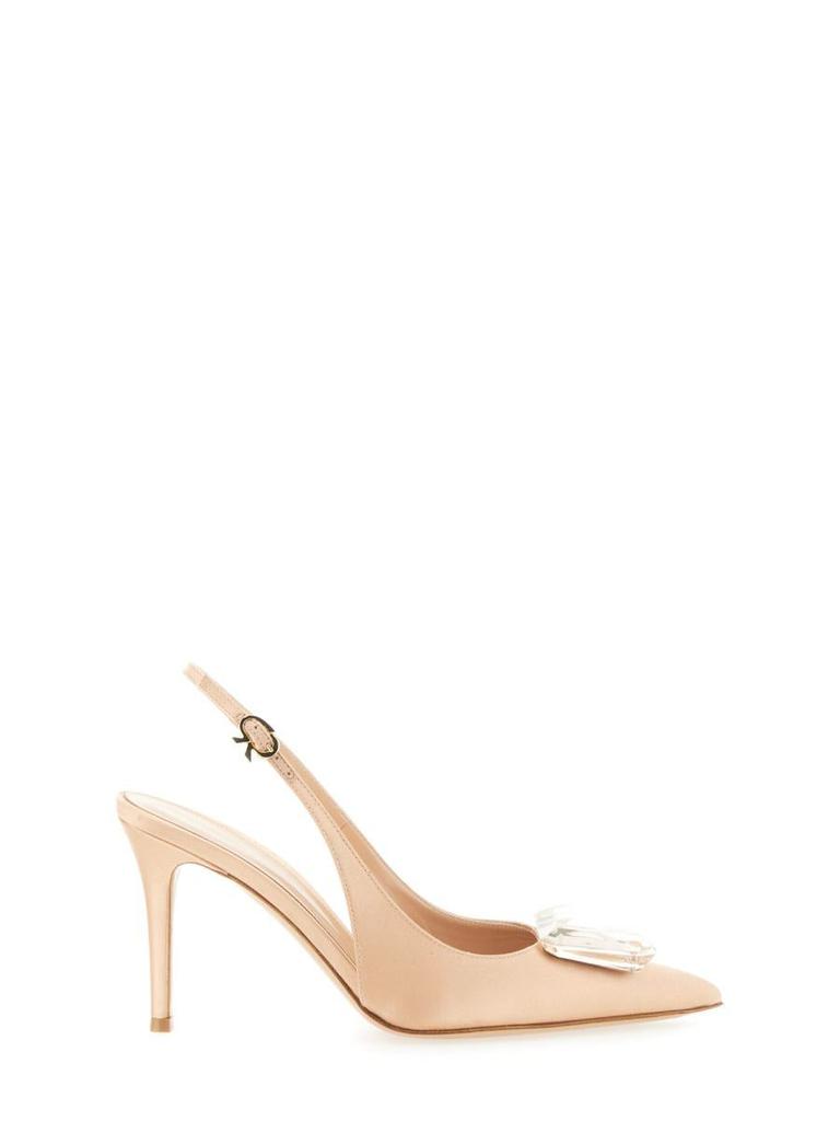 Salvatore Ferragamo Willis 55 embellished leather slingback